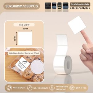 NIIMBOT B21S/B21Pro/B1/B3S White Thermal Label Sticker Paper - Self-Adhesive Clothing Tag Price Tag Food Packaging