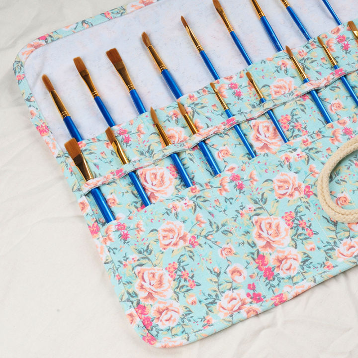 roll up pencil case for paint brushes canvas organizer bags pencil wrap