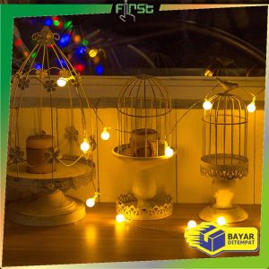FH-C775 Lampu Tumbler LED Rainbow Motif Bola Salju / Lampu Tumblr 10 Meter Anggur Bulat Twinkle Light / Lampu Natal Hiasan Dekorasi