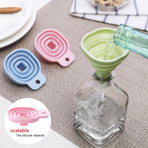 Kitchen Home Mini Food Grade Silicone Folding Funnel Creative Telescopic Liquid Funnel Kitchen Gadget