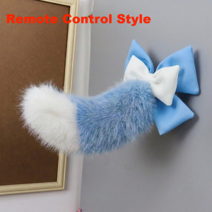RANG Rechargeable Remote Control Electric Bicycle Tail Realistic Fluffy Car Electric Wagging Tail Creativity Versatile Motorcycle Tail Ornament All Vehicles