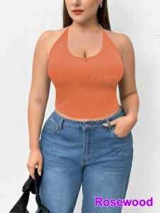 Plus size Crop top V neckline Spaghetti halter backless (ea)