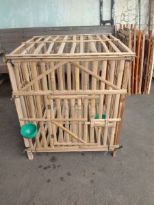 Kandang ayam bongkar pasang kandang rakit ukuran 70x70x70cm bahan full bambu sangat kokoh
