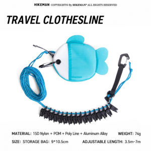 Portable Travel Clothesline 7M Rope with 16 Clips for Hiking Hotel Balcony Clothes Drying For Outdoor Camping Laundry