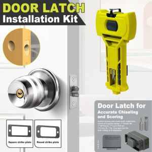 COUPLECOL Accurate Scoring Door Kit Door Mount Square or Round Door Installation Kit Anti-slip Stainless Steel Door Mortise Tool 1-3/8" or 1-3/4" Thick
