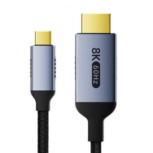 2.1 USB C สายวิดีโอ8K ที่60Hz 4K ที่240Hz สายถักไนลอนช่วยเพิ่มการแสดงผลสำหรับโทรศัพท์15 16