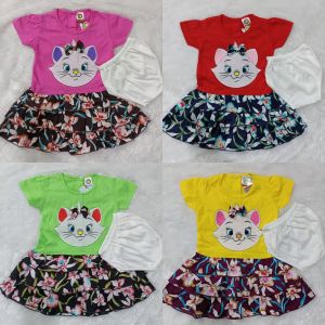 DRESS SRAFINA FLOWER ANAK (3-12 BULAN) TERBARU BAHAN MATT KATUN NYAMAN DI PAKAI [BISA COD]