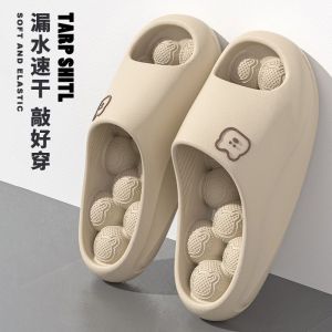 Free Shipping Bathroom Massage Slippers For Women 2026 New Summer Style Thick-Soled Non-Slip Designed For Use In The Bathroom With Drainage Holes Also Available For Men