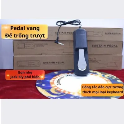 Pedal Sustain Cho Piano Điện – Keyboard – MIDI Controller | Jack 6.35mm | Có Công Tắc Đảo Cực | Đạp Êm – Chống Trượt