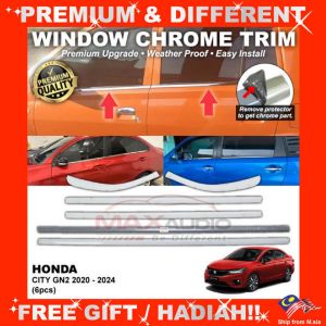 Window Chrome Trim HONDA CITY GN2 2020 - 2024 (6pcs) Car Door Seal Moulding Line Lining Sticker Strip