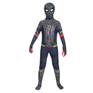 Adult Spider-Man Skinny Parallel Universe Miles Halloween cos Costume Clothes Headgear onesie Wholesale Gifts