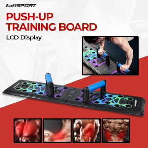 TaffSPORT Push Up Training Board Counter Display with Pull Ropes - A602 | Papan Latihan Push Up | Fitness Board Multifungsi | Alat Olahraga Portable | Training Board dengan Tali Pull Up|