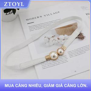 【ZTOYL】 Ngọc Trai Khóa Vành Đai PU Da Váy Váy Eo Đàn Hồi Mỏng Phụ Nữ Thắt Lưng Phụ Nữ Dây Thắt Lưng Phụ Kiện