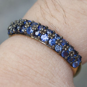 แหวนพลอย บางกะ จันทบูรี (BLUE SAPPHIRE) น้ำเงิน 54 หรือ 7