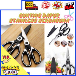 Gunting Dapur Steinless Tajam Serbaguna Untuk Potong Daging Sayur Tulang Ikan Ayam Buka Botol