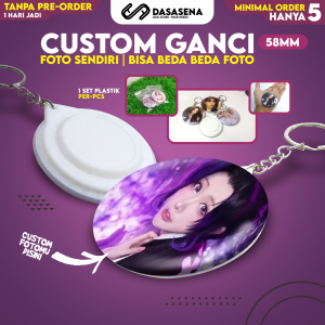 (Min. Order 5) Gantungan Kunci Kustom Big Size 58mm Free Design Murah