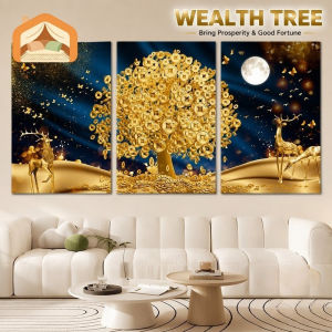 Christmas Frameless Abstract Wall Art Money Tree Deer Landscape Canvas Print Living Room Sofa Home Decor