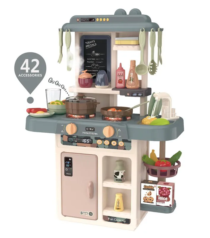 42Pcs/Set Kid Kitchen Toys Simulation Toy Spray Water Play Kitchen Cooking  Table Set Children's Gift