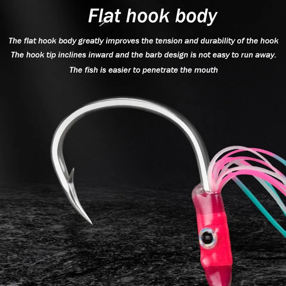 SHUKEYI 1Pairs 1/0-5/0 Angling Supplies Fish Tackle Sea Trolling Jig  Fishhooks Double Eyes Jigging Hook Fishing Assist Hooks