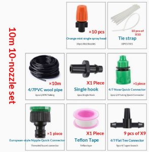 Automatic watering system with misting sprayer micro-nozzle sprayer for cooling dust suppression on construction sites and garden irrigation