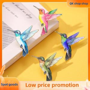 ✨QK shop✨ 4pcs Hummingbird Brooches For Women Colorful Birds Enamel Pin Metal Badge Jewelry Clothing Backpack Accessories Friends Gift