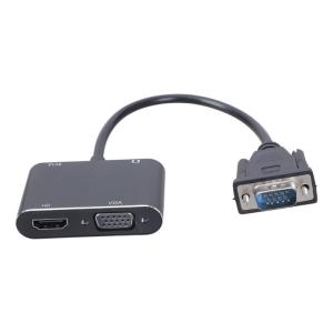 VGA ตัวเมียแบบพกพาเป็น VGA ตัวผู้รองรับวิดีโอ1080P และซิงค์เสียงสำหรับคอมพิวเตอร์เดสก์ท็อป
