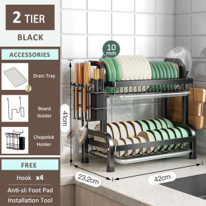 Bottom Price! Metal Dish Cabinet Rack Dustproof Sink Rack With Cabinet Door Multi-functional Plate Drying Storage Kitchen Organizer