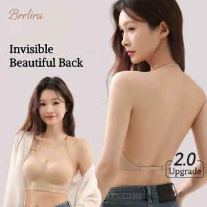 『Brelira』Backless Bra U Shaped Foundation Invisible Seamless Bra Soft Support Small Chest Push Up Breathable Underwear