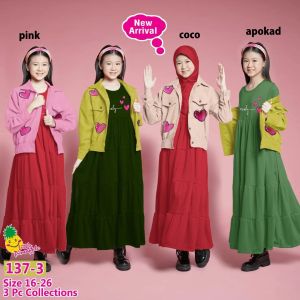 Little pineapple setelan jaket dress jeans bordir Sidney anak jumbo ABG tanggung remaja