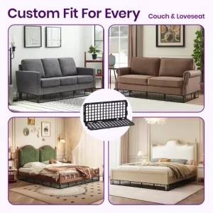 Tấm che gầm ghế sofa bộ 12 chiếc băng dán cách ly khe hở có thể điều chỉnh lắp đặt không cần đinh chống đồ chơi và mảnh vụn lăn vào thích hợp cho phòng khách phòng ngủ phòng chơi game.