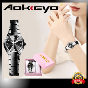 AOKEYO W101 Jam Tangan Wanita 2022 Terbaru Anti Air Original Berlian Analog Bisnis Kuarsa Jam Tangan Cewek(Gratis Gelang + Kotak)