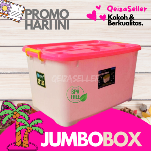 GRATIS ONGKIR! Container Box Jumbo Besar EZY 150 LITER + 8 Roda Kontainer Box - QEIZA SELLER