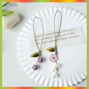 RUASA Creative Tulip Flower Leaves Mobile Phone Straps Charms Hand Rope Cute Keychain Fashion Bag Camera Pendant Lanyard Decorations
