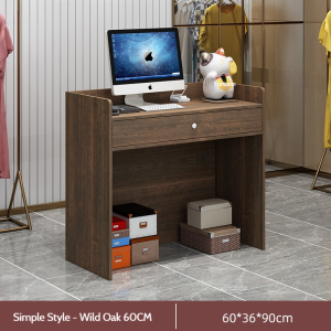 Heavy Duty Front Desk Reception Counter Multi-functional Office Table Wide Desktop Privacy Panel Shop Cashier Stand Wood