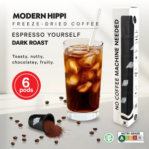 Modern Hippi Freeze Dried Coffee |Starter Pack Espresso Yourself | 6 Coffee Profiles | 6 Cups | Instant Freeze Dried Coffee | 100% Specialty Arabica Beans | No Preservatives | No Sugar | No Machine Needed | Coffee Made Easy