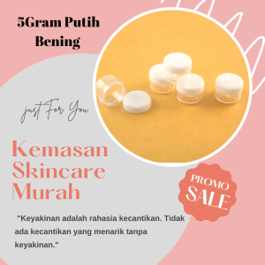 Isi 10 Pcs Kotak Kosmetik Transparan Multifungsi 5g Putih-Bening - Tempat Krim/Pouch Serbaguna Putih