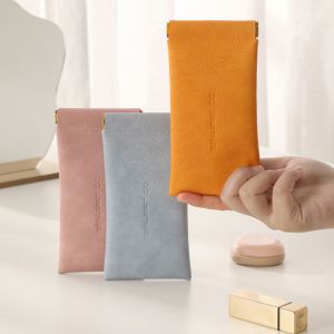 QIWANBA19 แบบพกพาได้ Eleagnt กันน้ำกันน้ำได้ กล่องป้องกันแว่นตา ที่ใส่แว่นสายตา ง่ายๆ ถุงเก็บแว่นกันแดด กระเป๋าเครื่องสำอาง กล่องแว่นตาหนัง PU กระเป๋าใส่เหรียญขนาดเล็ก