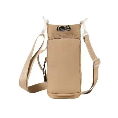 GAOSU Adjustable Shoulder Strap Water Bottle Crossbody Bag Large Capacity Front Pocket Cup Sleeve Pouch Portable Waterproof Thermos Bottle Holder Outdoor Sports