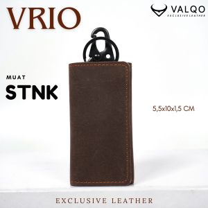 [KHUSUS NON COD] VRIO Custom Free Grafir Logo Tulisan Gantungan kunci kulit sapi untuk Mobil Motor STNK Honda Toyota Daihatsu Fortuner Pajero Innova BMW Ford  Xpander Brio HRV BRV VW Hyundai Nisan Jeep