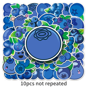 50PCS Cartoon Fruit Blueberry Sticker Waterproof Removable Mobile Phone Luggage Laptop Bottle Suitcase Mug Sticker