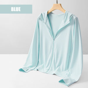 Women UPF 50+ UV Protection Jackets Ice Silk Sun Protection Clothing Long Sleeve Zip Up Hoodie with Thumbholes Sportswear Comfortable Lightweight Thin Quick dry Lady Running Hiking Outdoor Sports Jackets