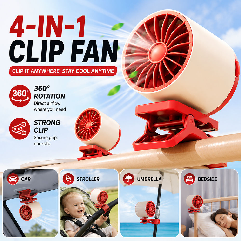 Portable Mini Clip Fan Usb Rechargeable Handheld Cooling Fan_voghion.com