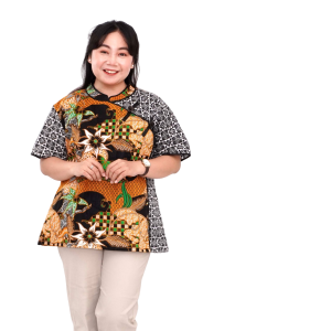 Blouse Big Size Wanita Atasan Batik Lengkap S-M-L-XL-2L-3L-4L-5L-6L-7L Model Blus Jumbo Seragam Batik / Blus Pendek Big Size / Atasan Kerja Wanita Jumbo Kantor / Blouse Jumbo Formal Kerja / Pakaian Batik Seragam LD 140