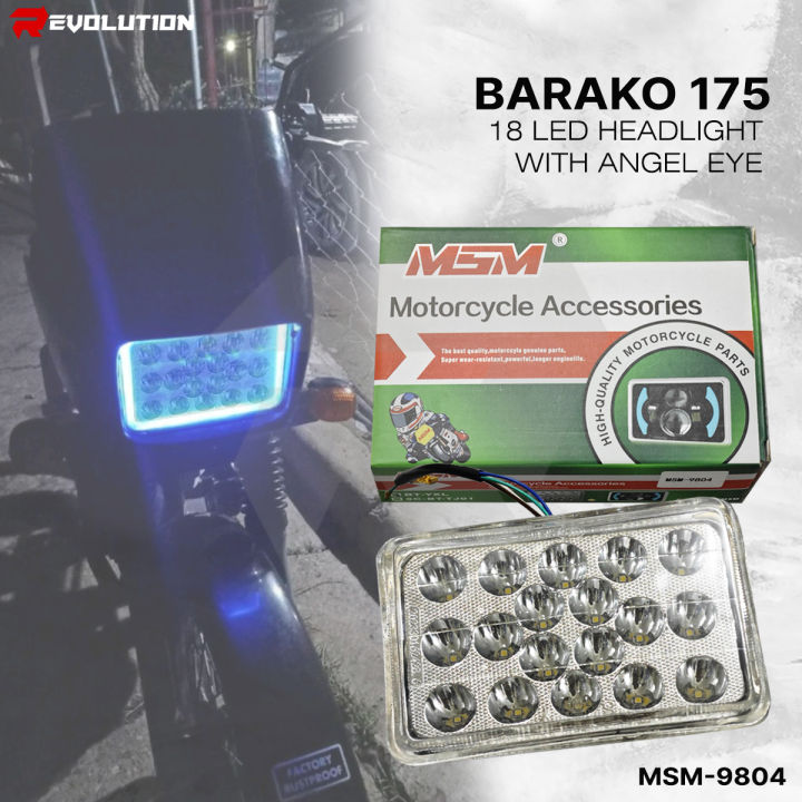 MSM-9804 Motorcycle Barako 175 LED Headlight 18 Led with angel eye