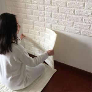 Sevenland 1pc 70x39cm PE Foam 3D Wall Stickers Home Decor Wallpaper DIY Wall Decor Brick Living Room Kids Bedroom Decorative Sticker