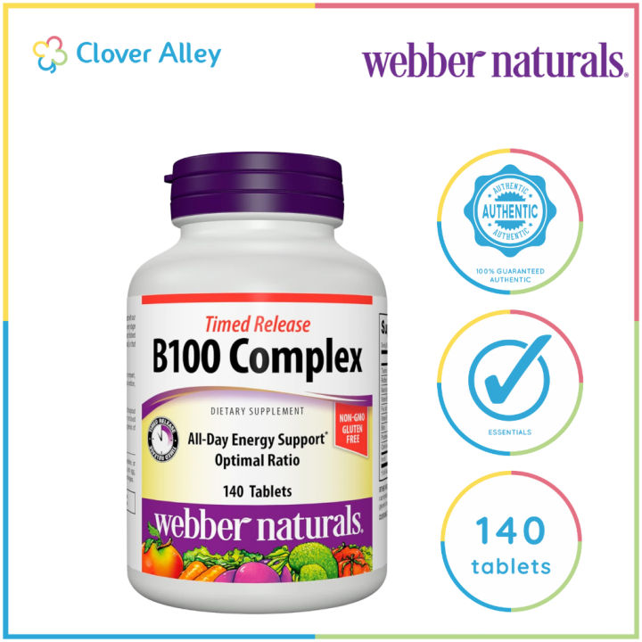 Webber Naturals Vitamin B100 B-Complex, 140 Pcs (July 2024 Expiry ...