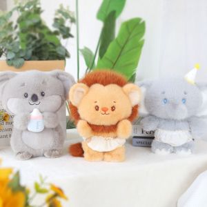 SHEBE668 PP Cotton Soft Elephant Lion Plush Toy Fluffy Interactive Soothing Hug Pillow Stuffed Plush Doll Handmade Kids Animal Plush Toys Home Decor
