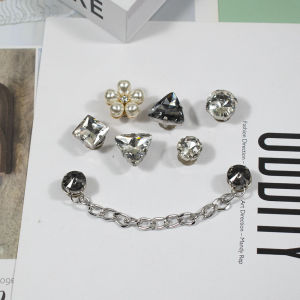 22Pcs/Set Crocs Jibbitz Charms Hole Shoe Accessories Crystal Diamond Fitting Shoe Buckle Slipper Decoration Brick Chain Diy Clogs Decoration for Crocs