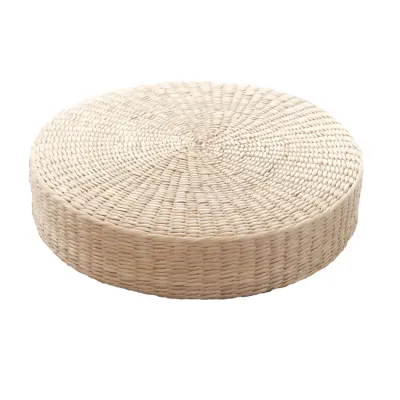 【⭐️High Quality+In Stock⭐️】40cm*40cm Handmade Woven Natural Straw Round Pouf Tatami Cushion Floor Japanese Style Cushion Home Textile