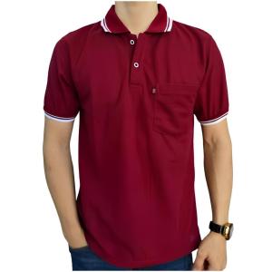 Liso wear - Kaos kerah pria polo shirt Maroon saku dewasa lengan pendek | kaos seragam pria L XL XXL